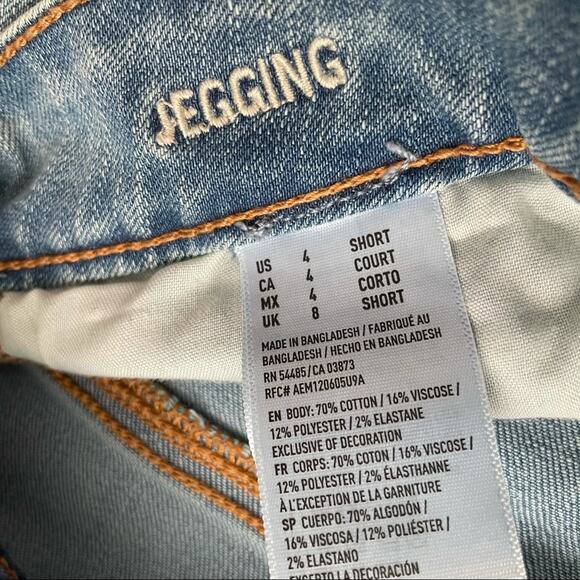 American Eagle Jegging stretch jeans light blue denim 4 - Picture 4 of 8